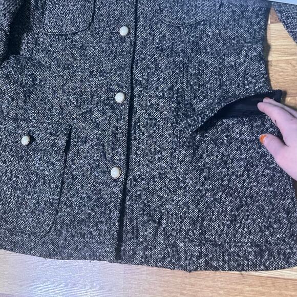 Giorgio Sant Angelo Tweed Jacket Pearl Buttons Large - Picture 11 of 14